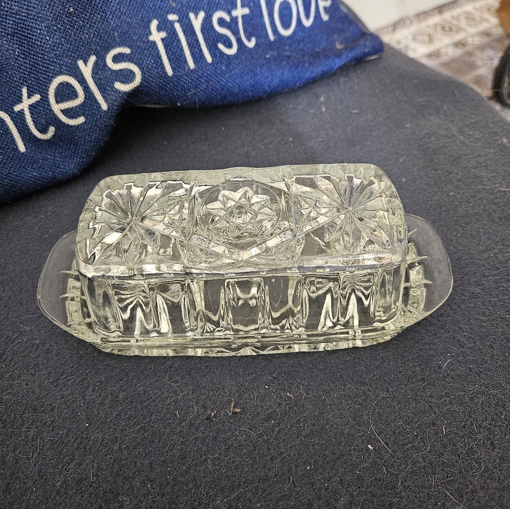 Vintage Crystal Butter dish